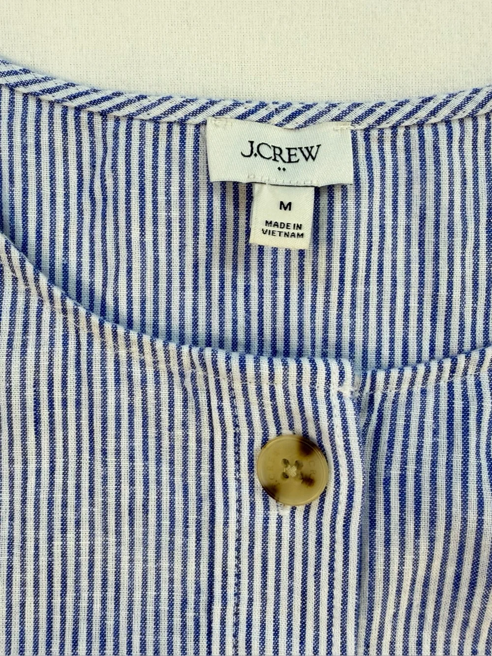 J Crew Sleeveless Button Front Linen Blend Top Medium NWOT